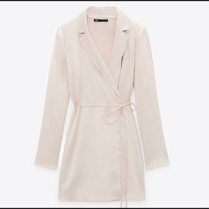 ZARA satin effect wrap dress
